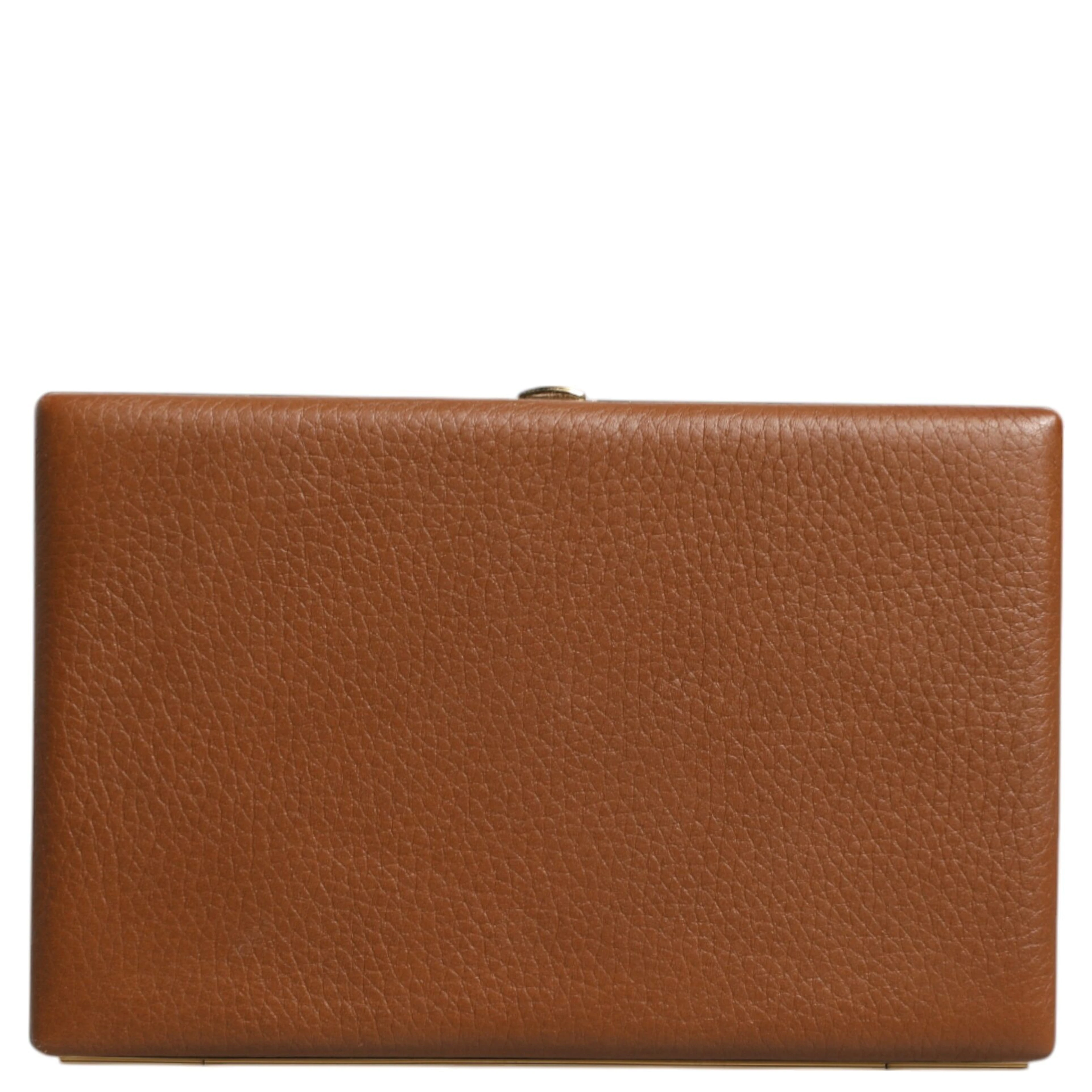 Brown Leather Clutch Evening Crossbody Bag