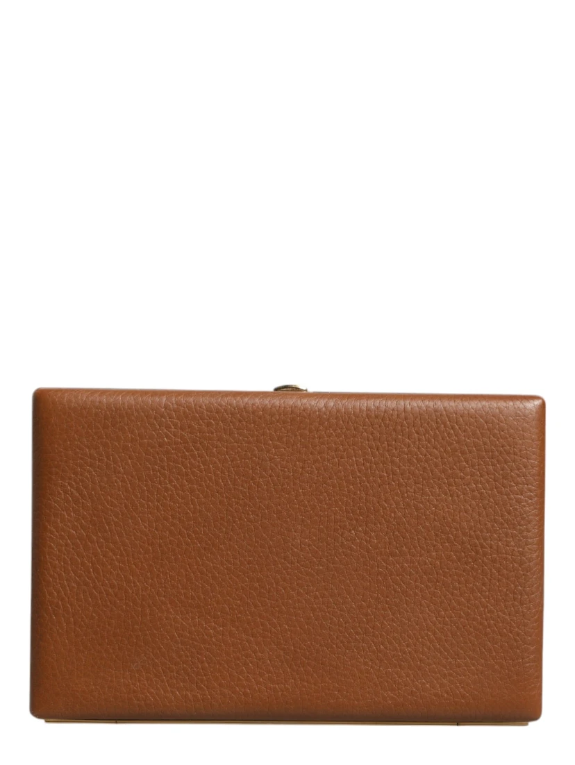 Brown Leather Clutch Evening Crossbody Bag