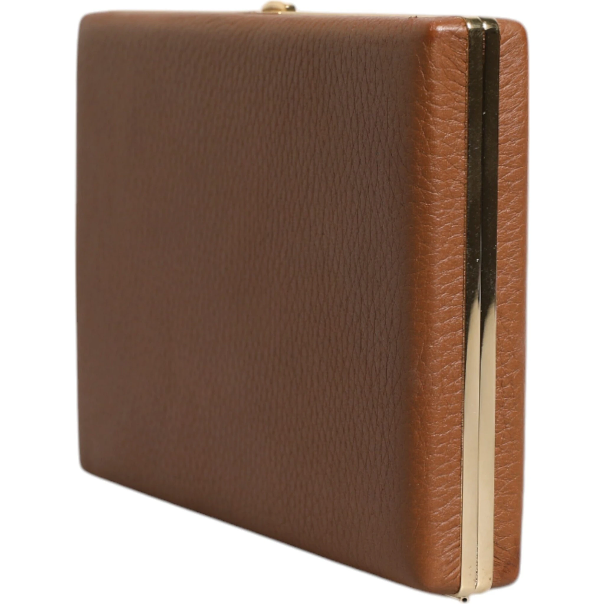 Brown Leather Clutch Evening Crossbody Bag