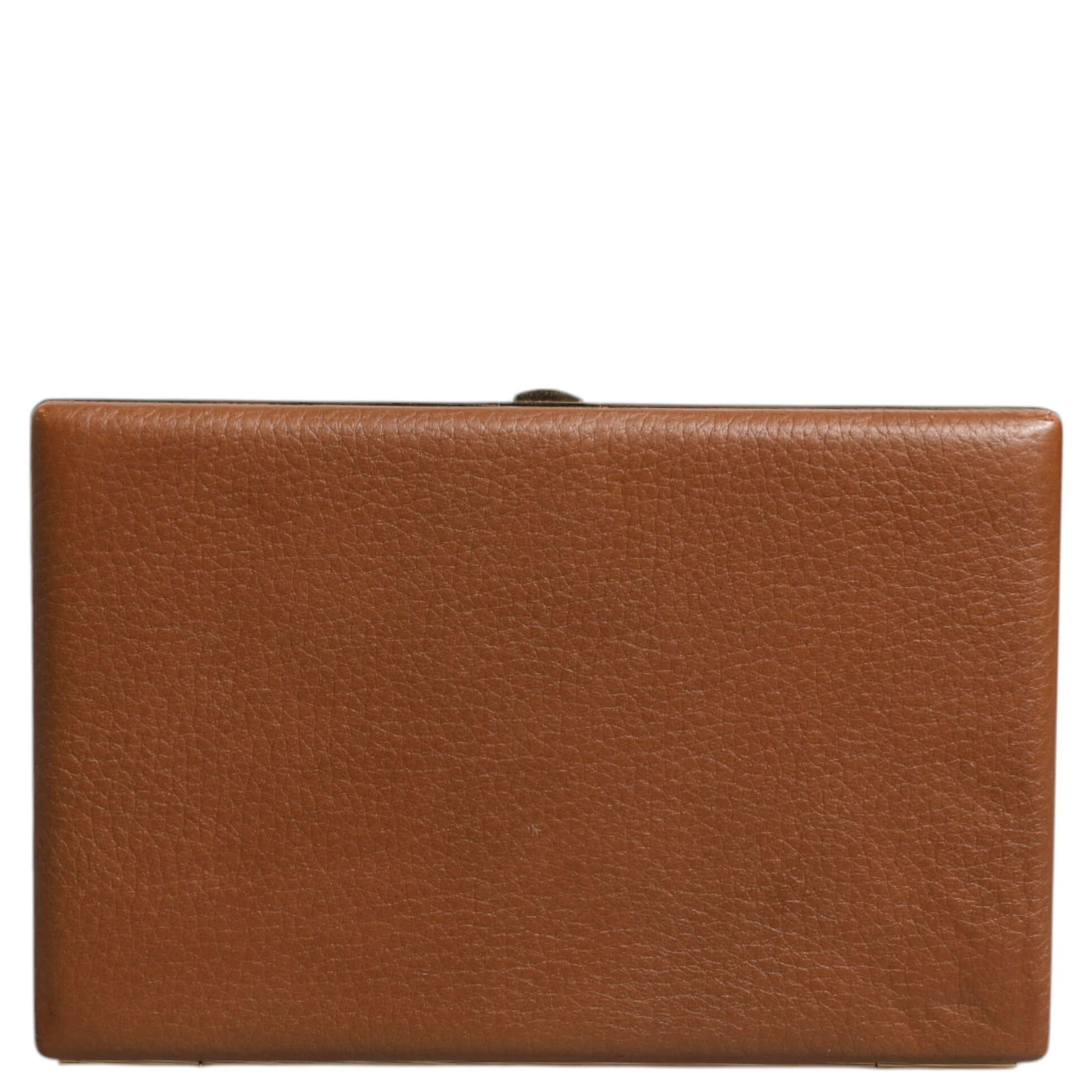 Brown Leather Clutch Evening Crossbody Bag