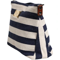 Blue White Stripes Logo Plaque Tote Bag