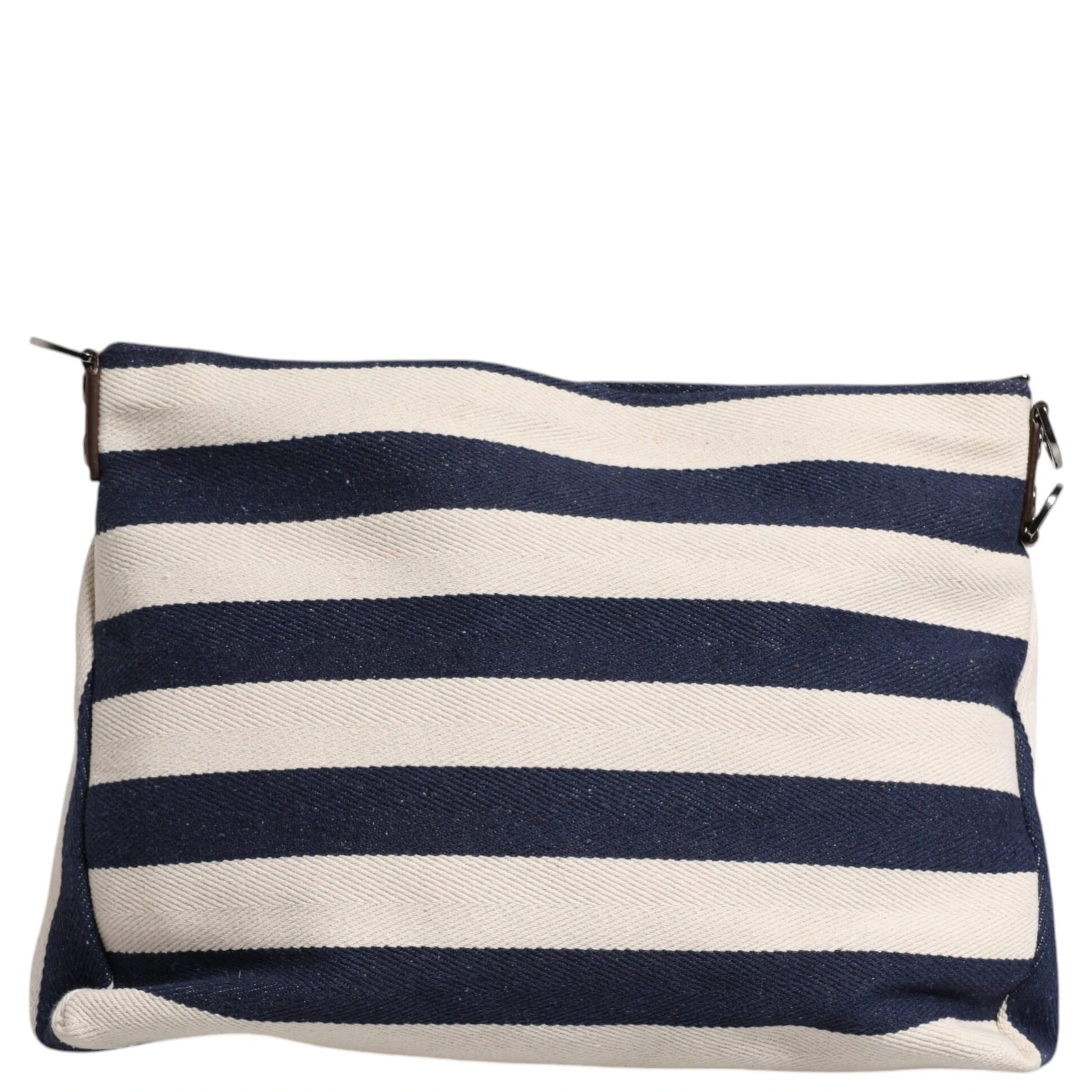 Blue White Stripes Logo Plaque Tote Bag