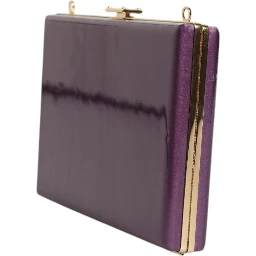 Purple Leather Clutch Evening Crossbody Bag