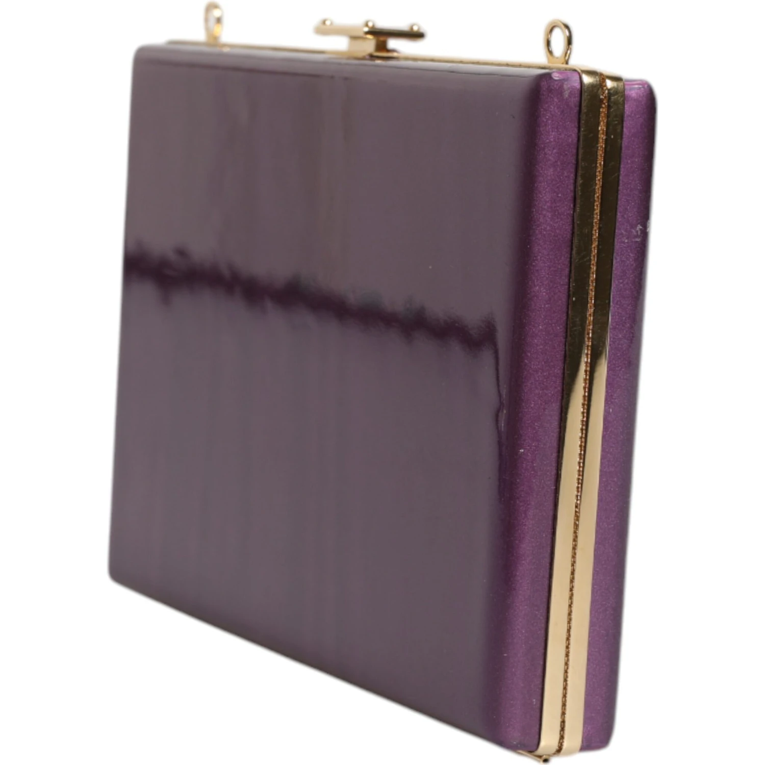 Purple Leather Clutch Evening Crossbody Bag