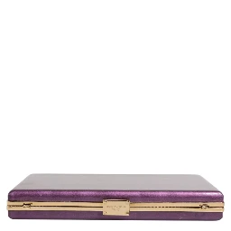 Purple Leather Clutch Evening Crossbody Bag