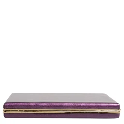 Purple Leather Clutch Evening Crossbody Bag