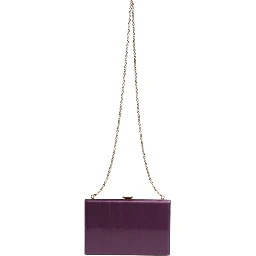 Purple Leather Clutch Evening Crossbody Bag