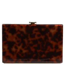 Brown Leather Clutch Evening Crossbody Bag