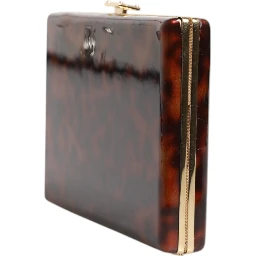 Brown Leather Clutch Evening Crossbody Bag
