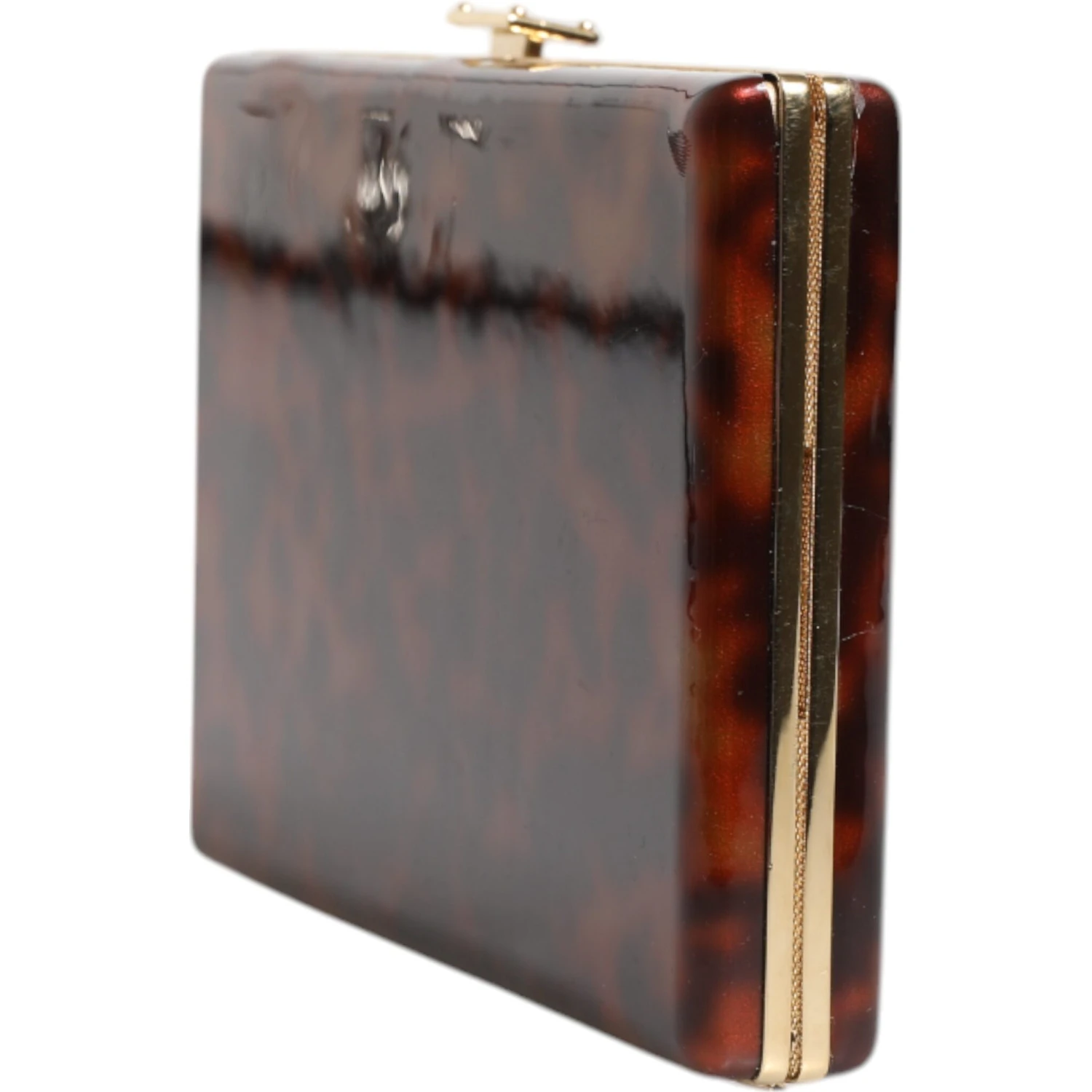 Brown Leather Clutch Evening Crossbody Bag