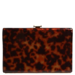 Brown Leather Clutch Evening Crossbody Bag