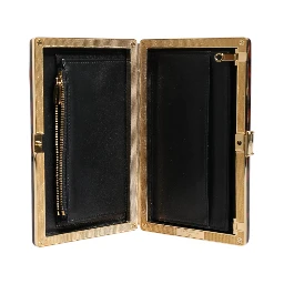 Brown Leather Clutch Evening Crossbody Bag