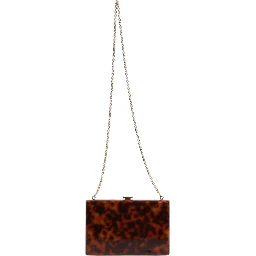 Brown Leather Clutch Evening Crossbody Bag