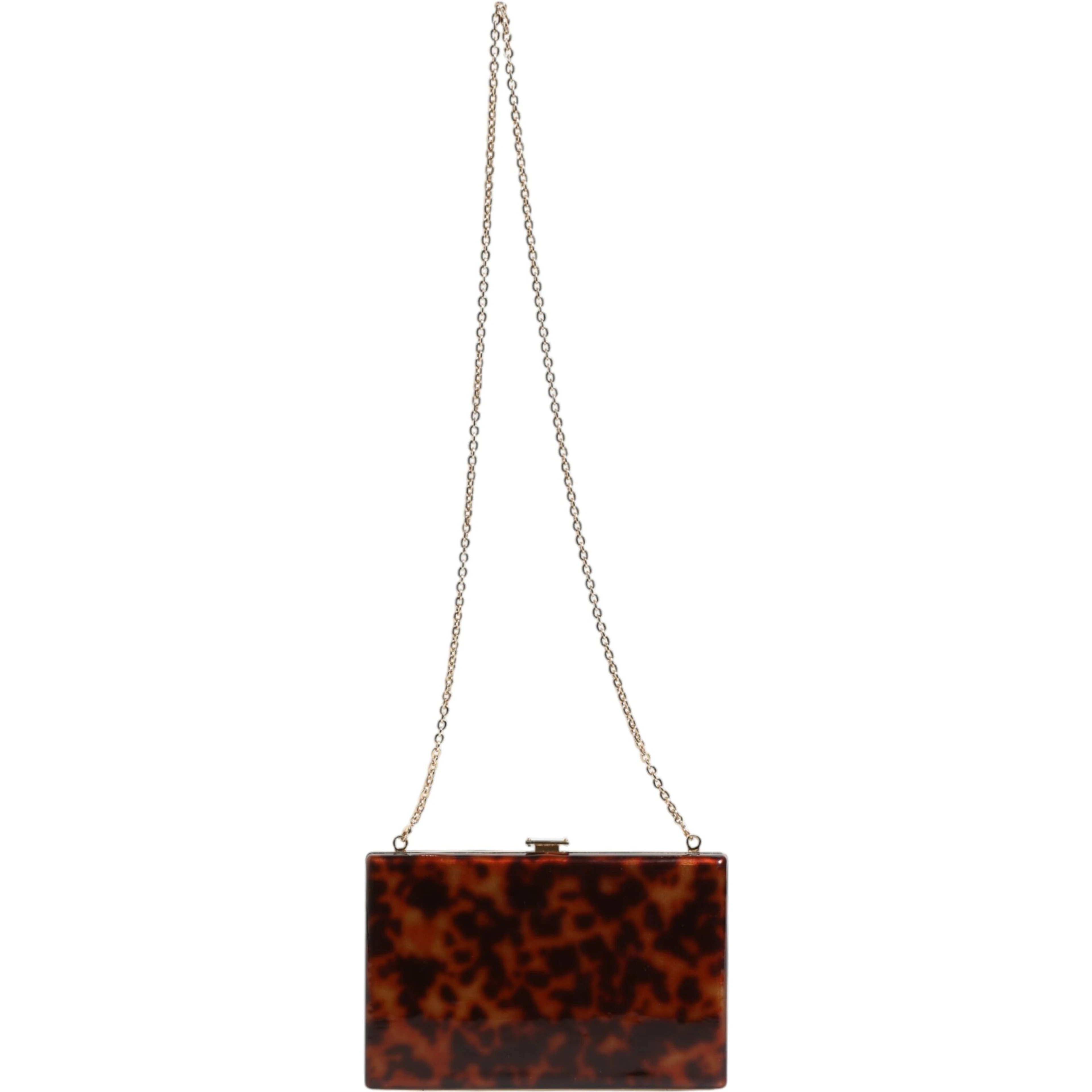 Brown Leather Clutch Evening Crossbody Bag