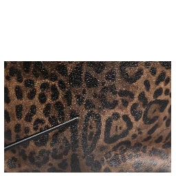 Brown Black Calfskin Leopard Print Shoulder Tote Bag