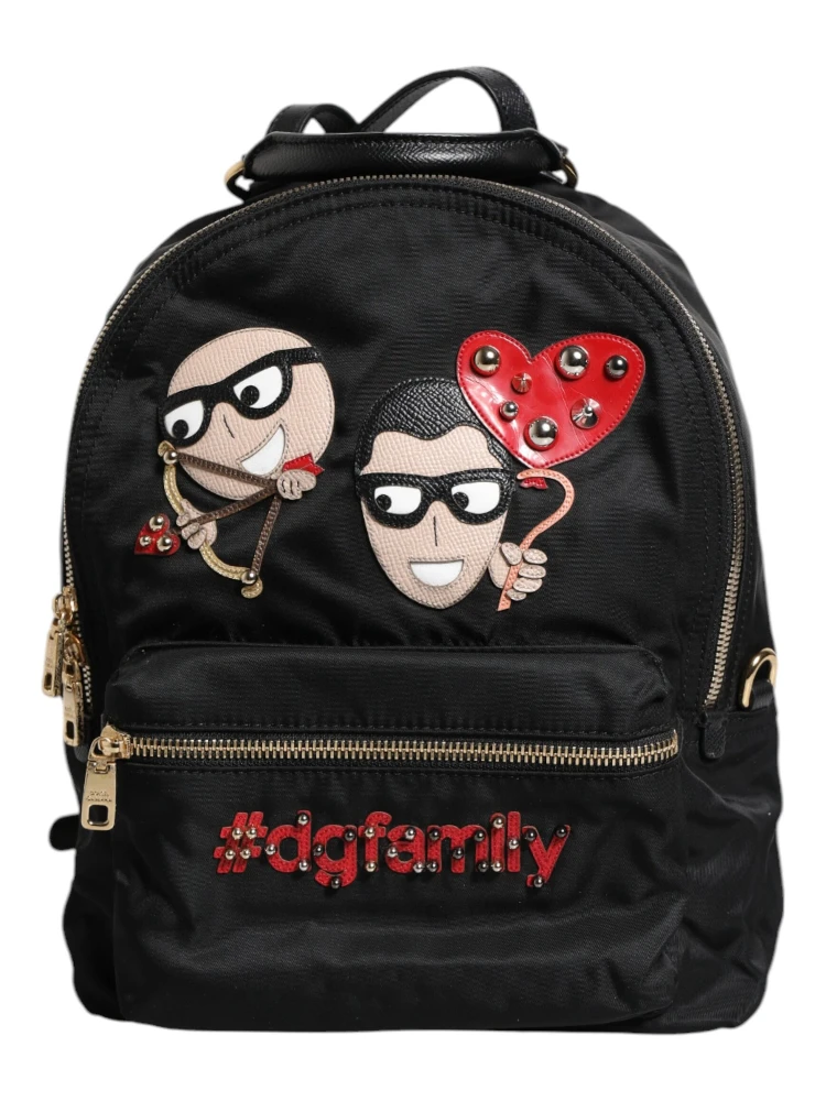 Black Nylon #DGFAMILY VULCANO Embellished Backpack Bag alternative