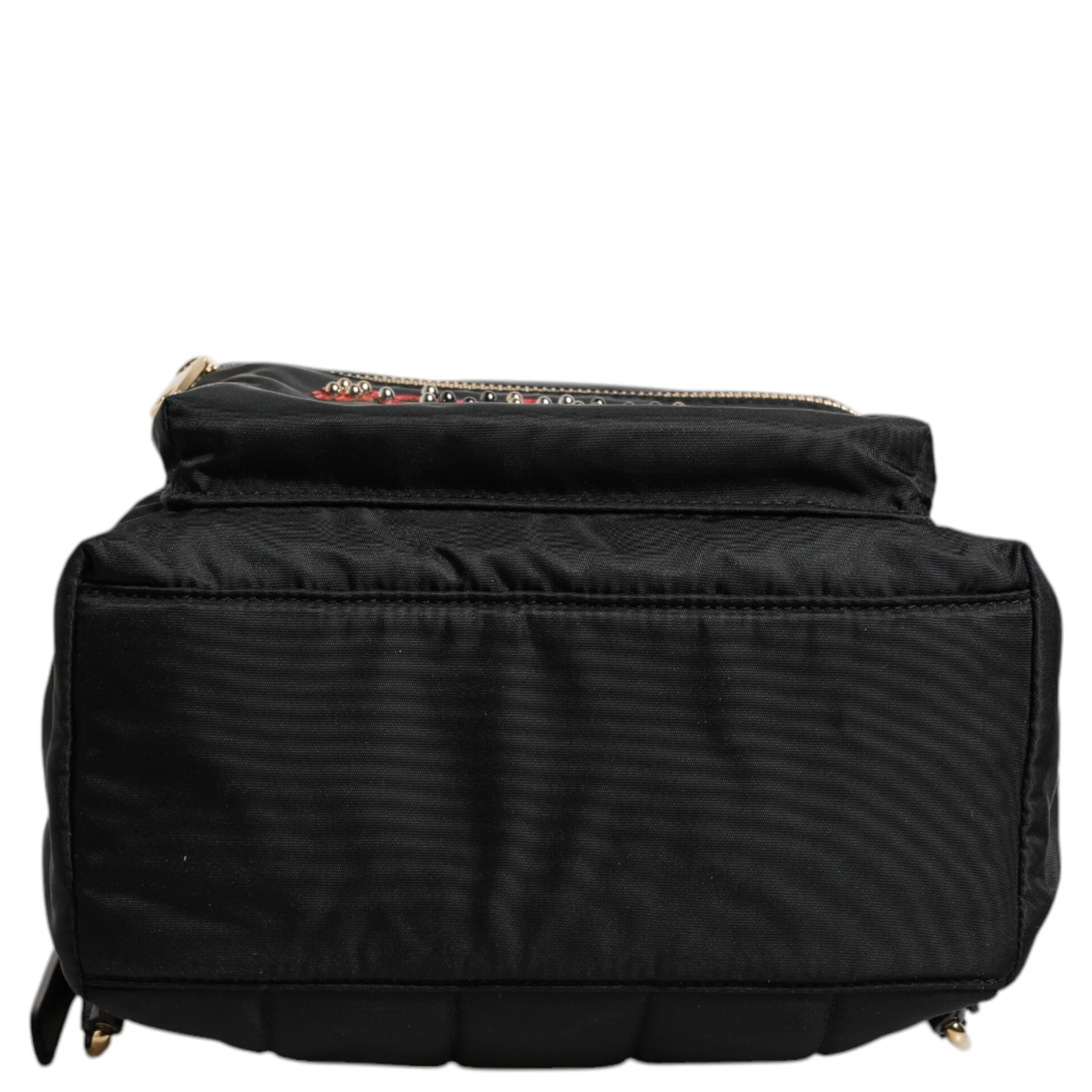 Black Nylon #DGFAMILY VULCANO Embellished Backpack Bag