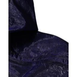 Dark Blue Cotton Hooded Men Raincoat Jacket
