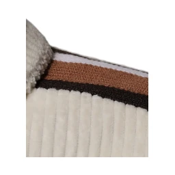 Beige Logo Applique Cotton Corduroy Full Zip Jacket