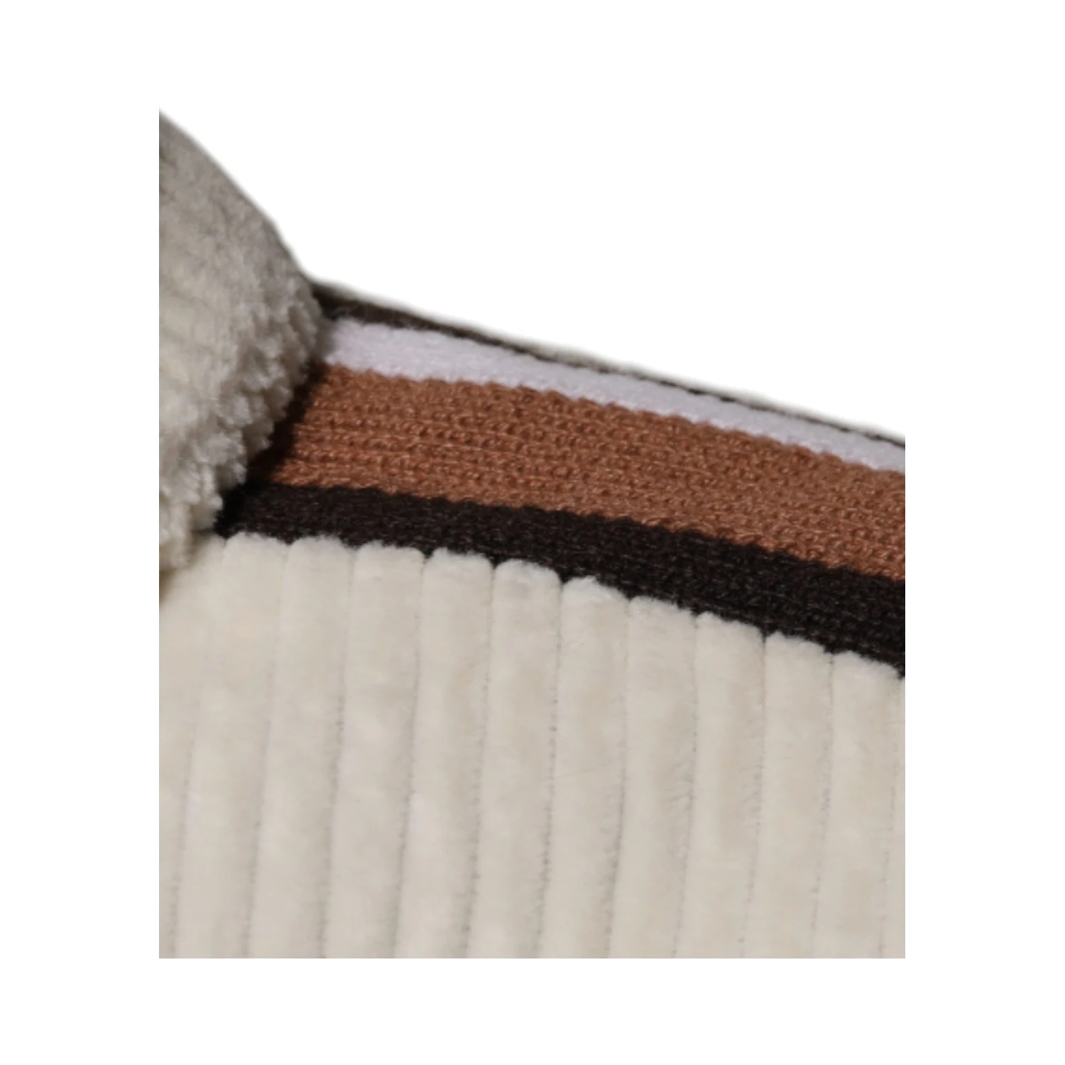 Beige Logo Applique Cotton Corduroy Full Zip Jacket