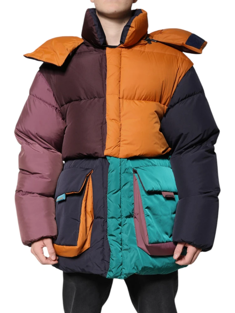 Multicolor Quilted Hooded Puffer Jacket alternative