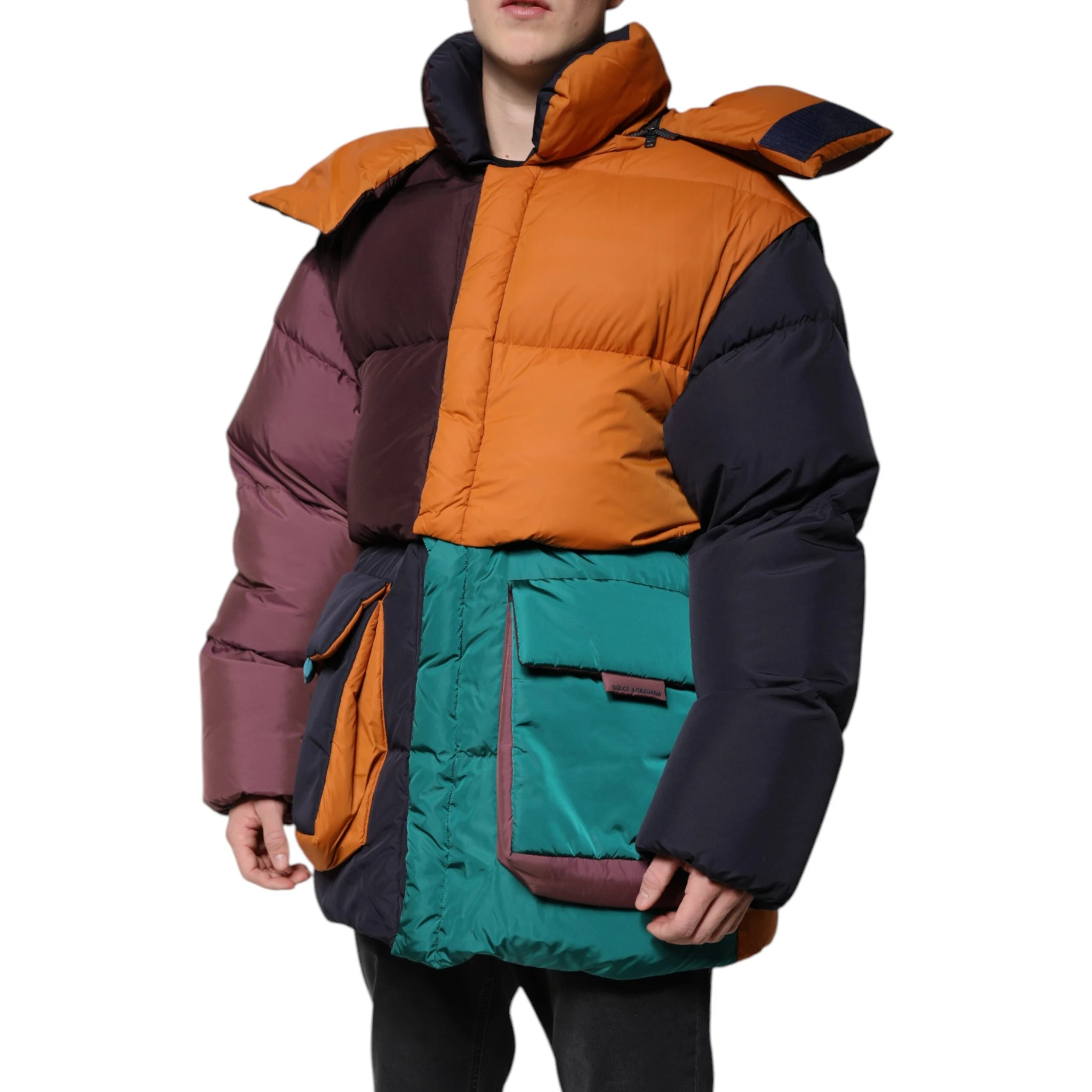 Multicolor Quilted Hooded Puffer Jacket