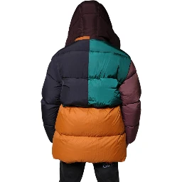 Multicolor Quilted Hooded Puffer Jacket