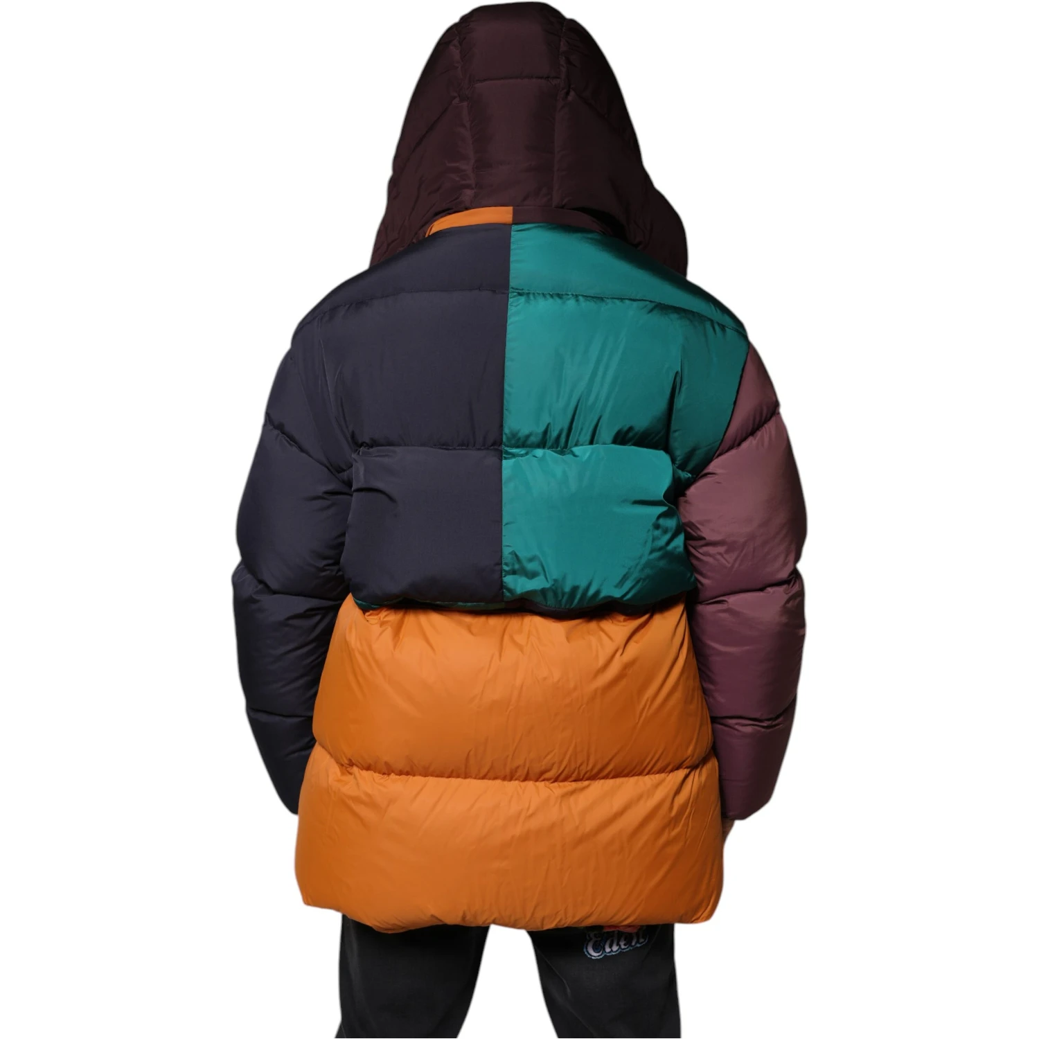 Multicolor Quilted Hooded Puffer Jacket