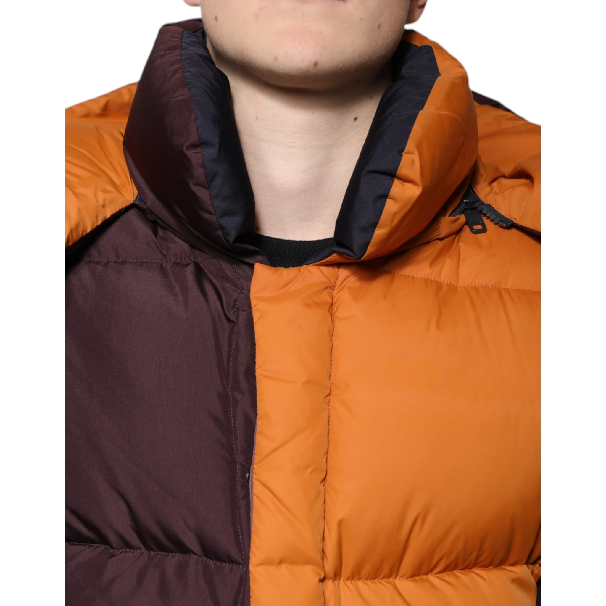 Multicolor Quilted Hooded Puffer Jacket