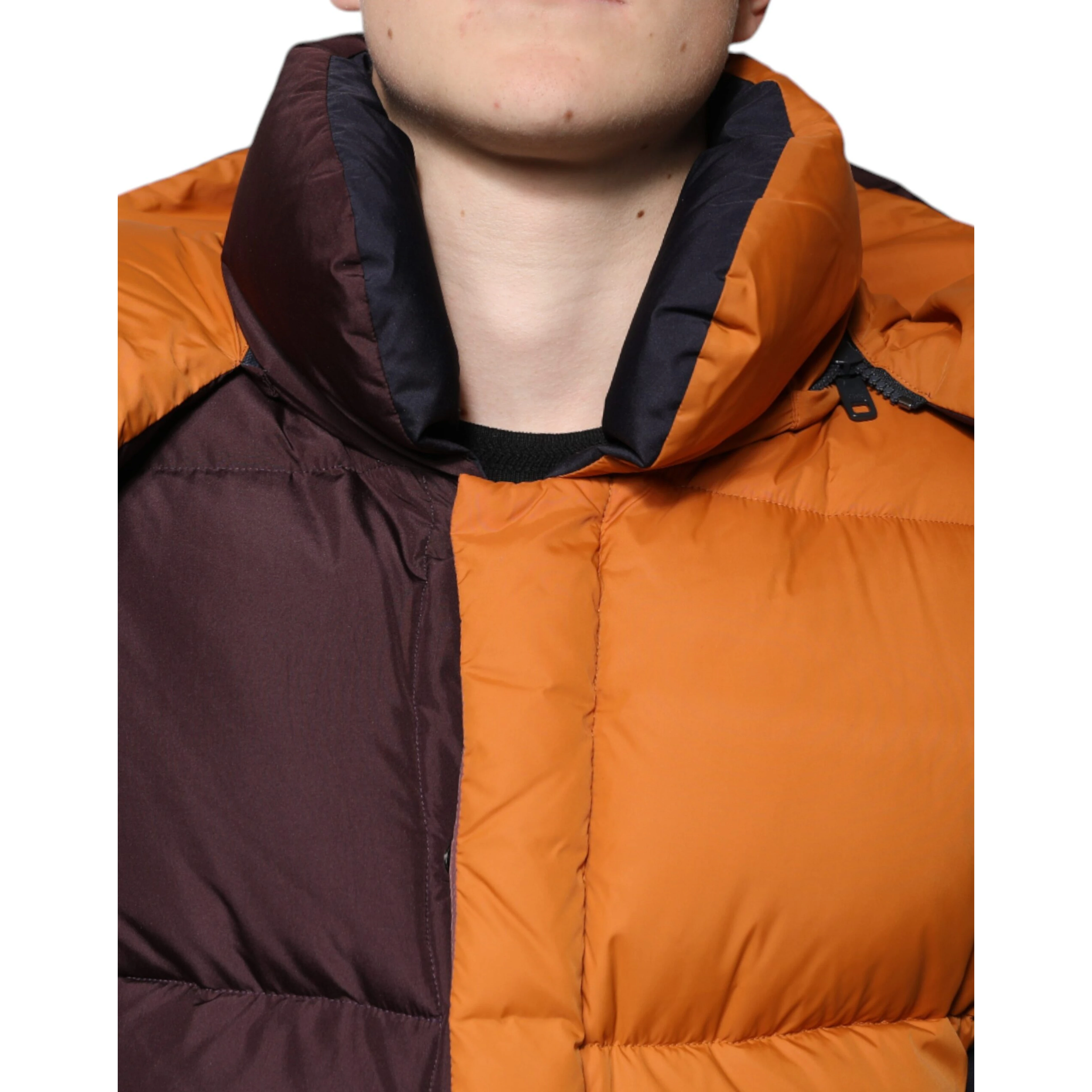 Multicolor Quilted Hooded Puffer Jacket