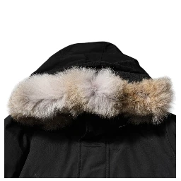 Black Hooded Long Sleeves Fur Shearling Coat Jacket