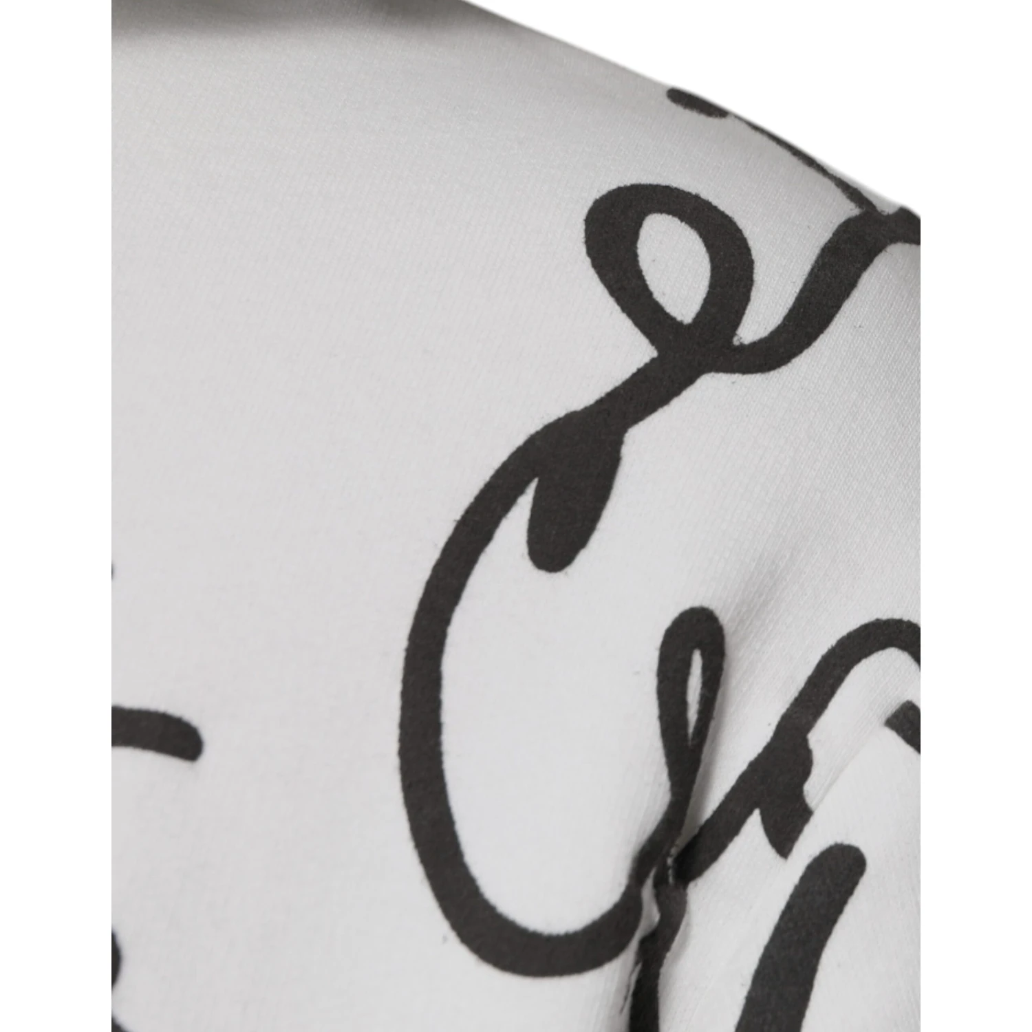 White Logo Cotton Hooded Sweatshirt Sweater