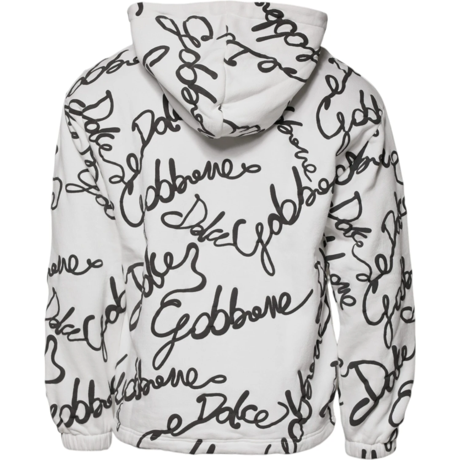 White Logo Cotton Hooded Sweatshirt Sweater