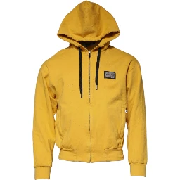 Yellow Logo Full Zip Hooded Sweatshirt Sweater