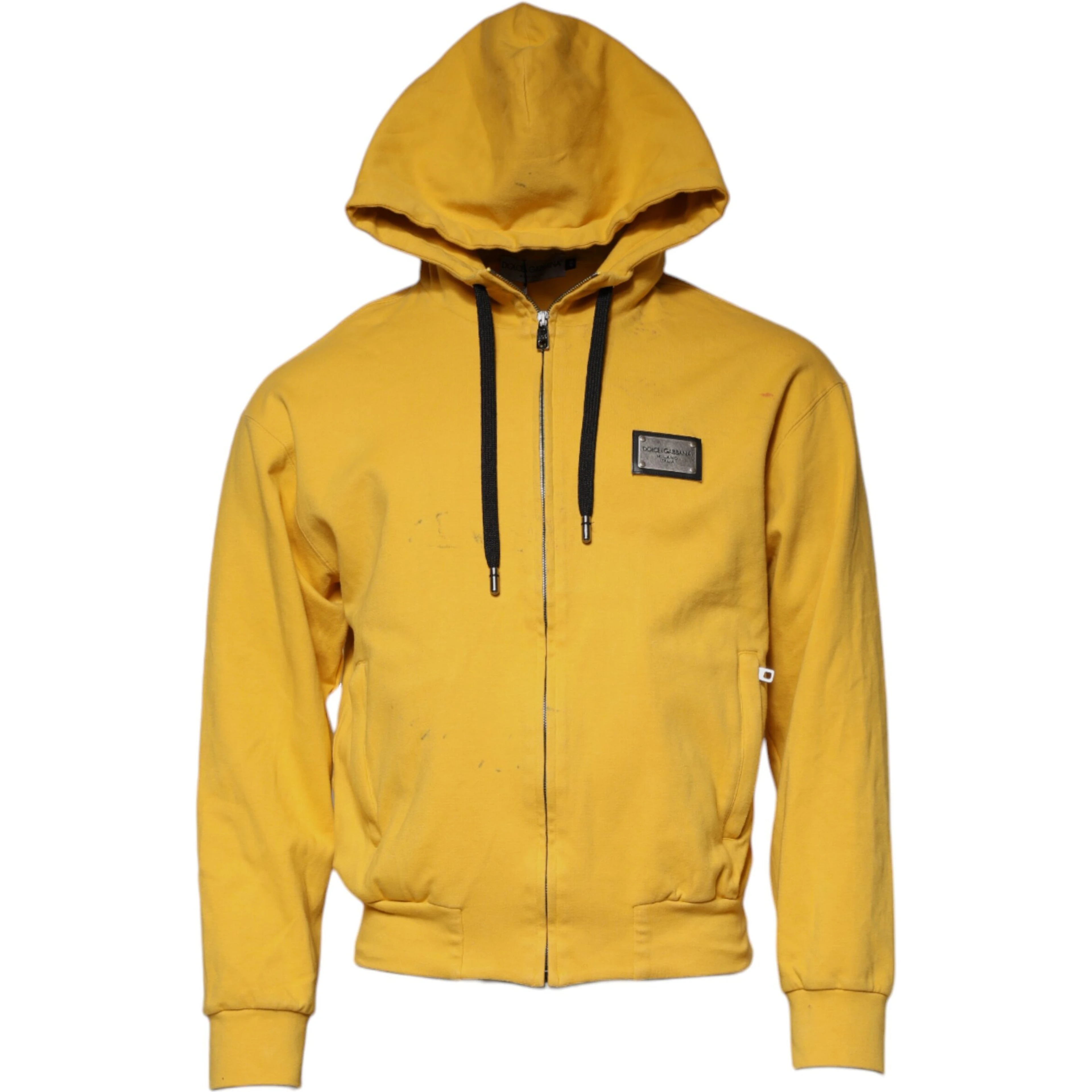 Yellow Logo Full Zip Hooded Sweatshirt Sweater