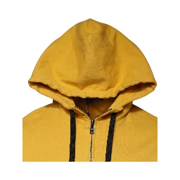 Yellow Logo Full Zip Hooded Sweatshirt Sweater