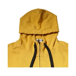 Yellow Logo Full Zip Hooded Sweatshirt Sweater
