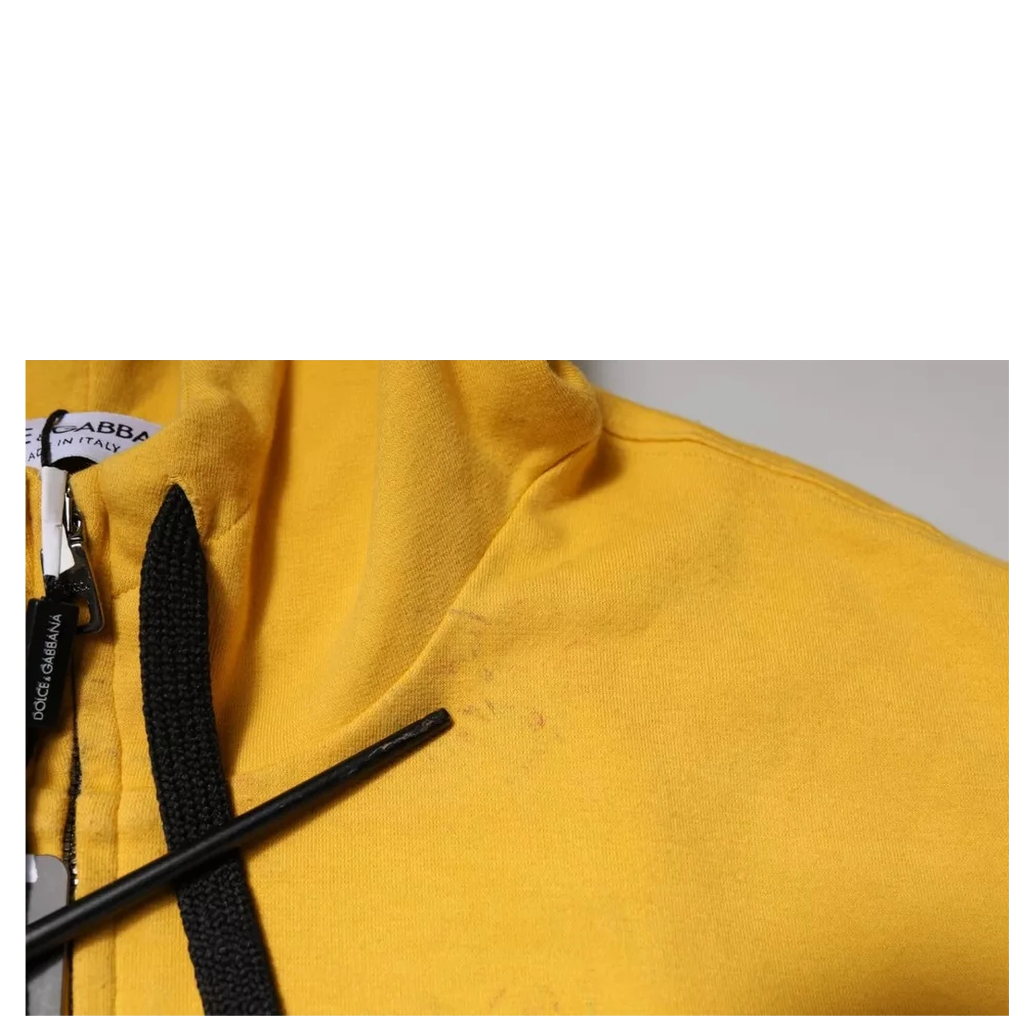 Yellow Logo Full Zip Hooded Sweatshirt Sweater