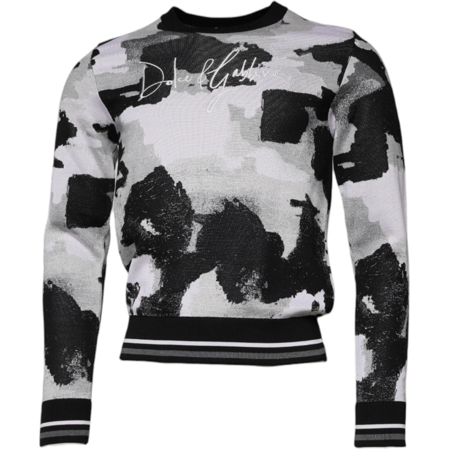 Multicolor Camouflage Crew Neck Men Pullover Sweater
