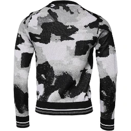 Multicolor Camouflage Crew Neck Men Pullover Sweater
