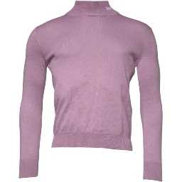 Purple Wool Knit Turtle Neck Long Sleeve Pullover Sweater