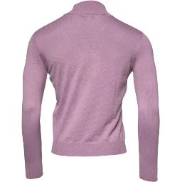 Purple Wool Knit Turtle Neck Long Sleeve Pullover Sweater