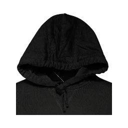 Black Cotton Hooded DG Shield Pullover Sweater