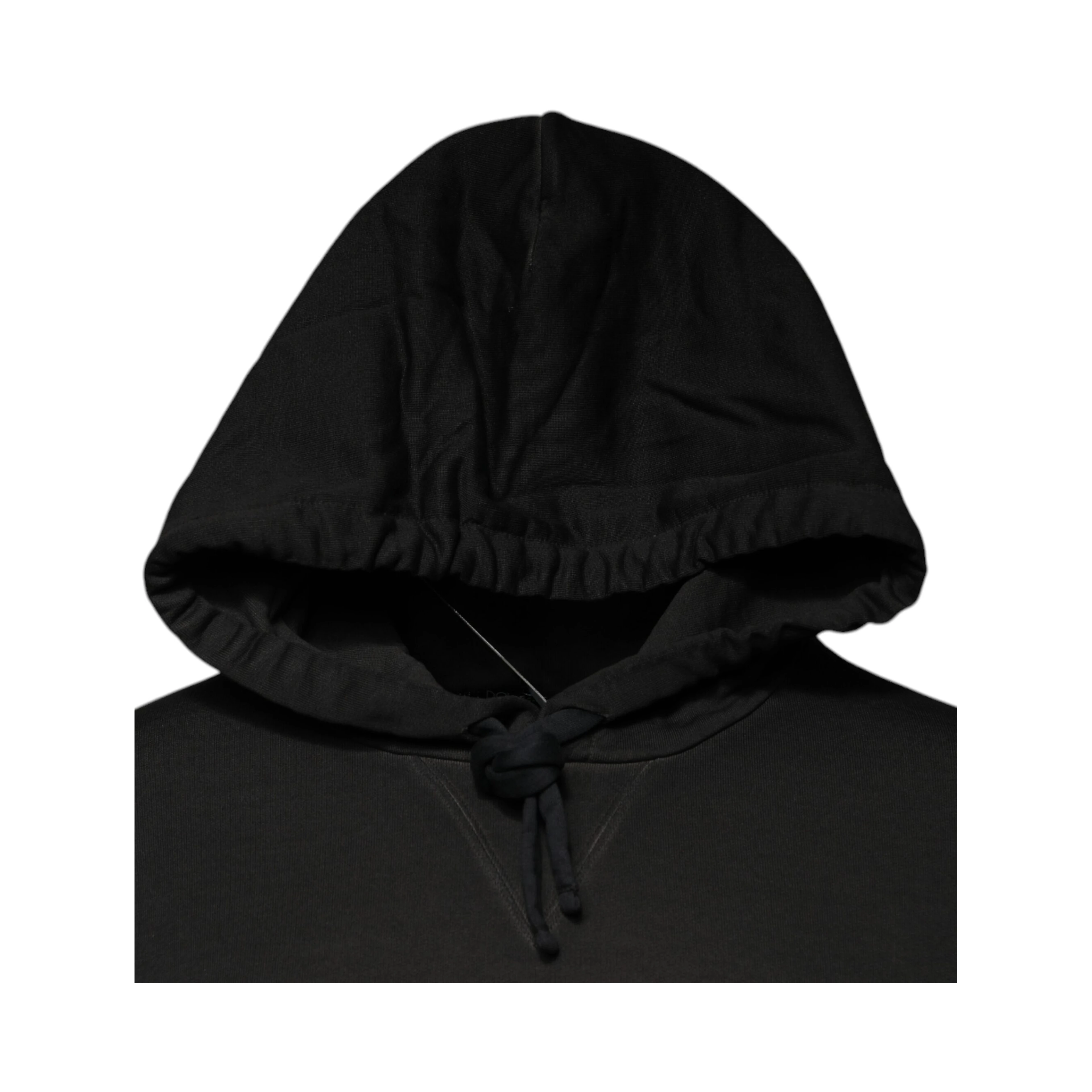 Black Cotton Hooded DG Shield Pullover Sweater