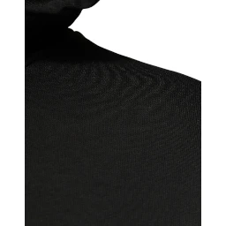 Black Cotton Hooded DG Shield Pullover Sweater