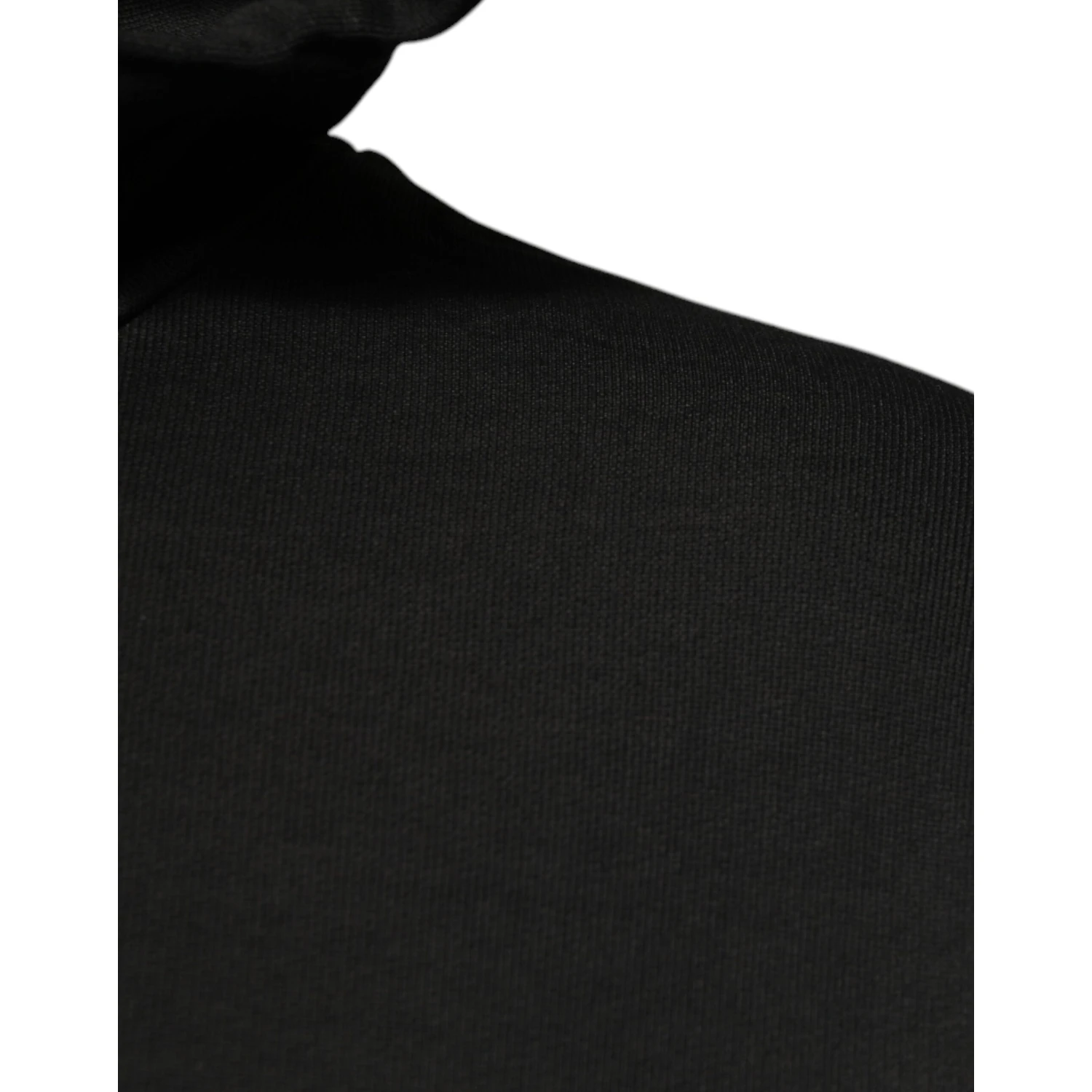 Black Cotton Hooded DG Shield Pullover Sweater