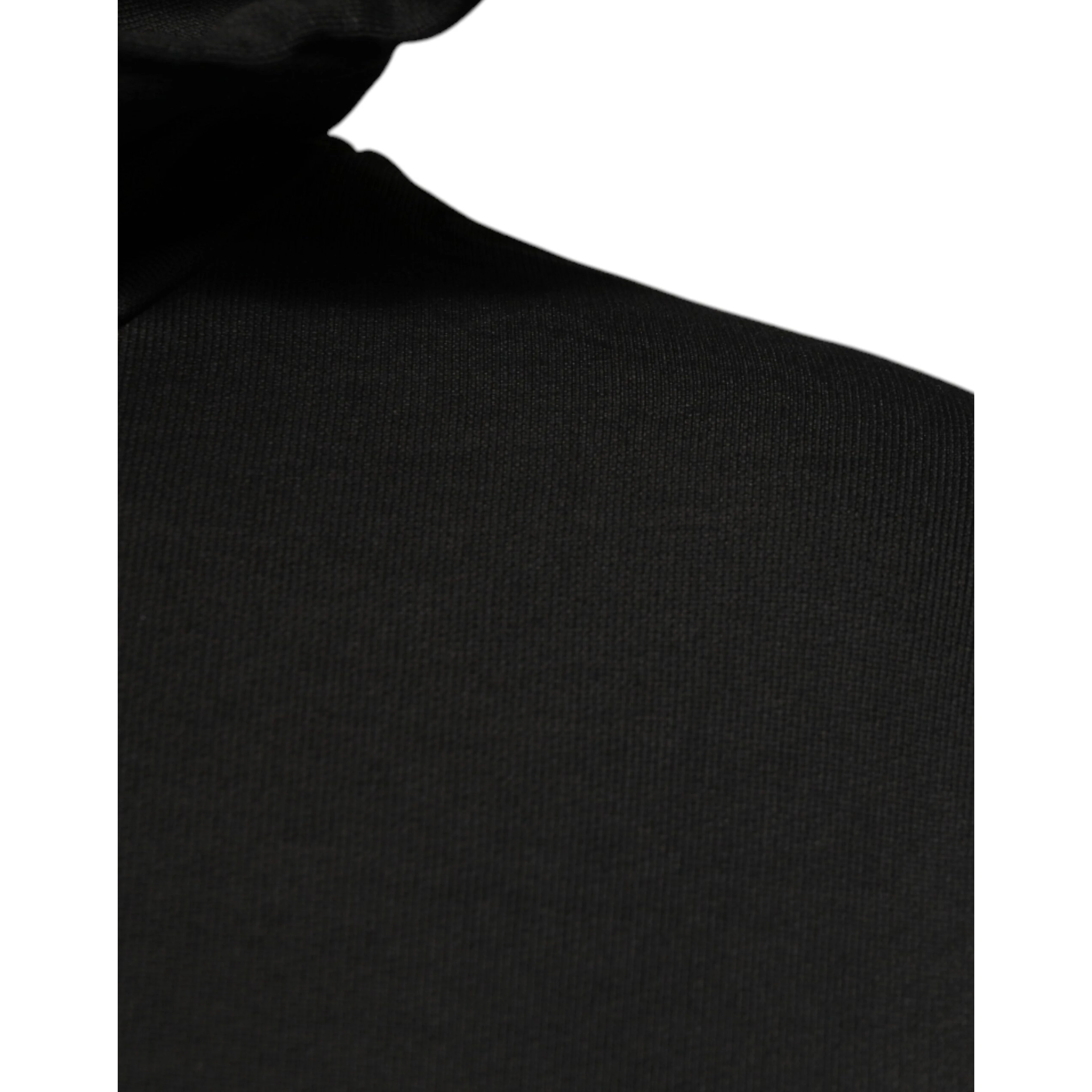 Black Cotton Hooded DG Shield Pullover Sweater