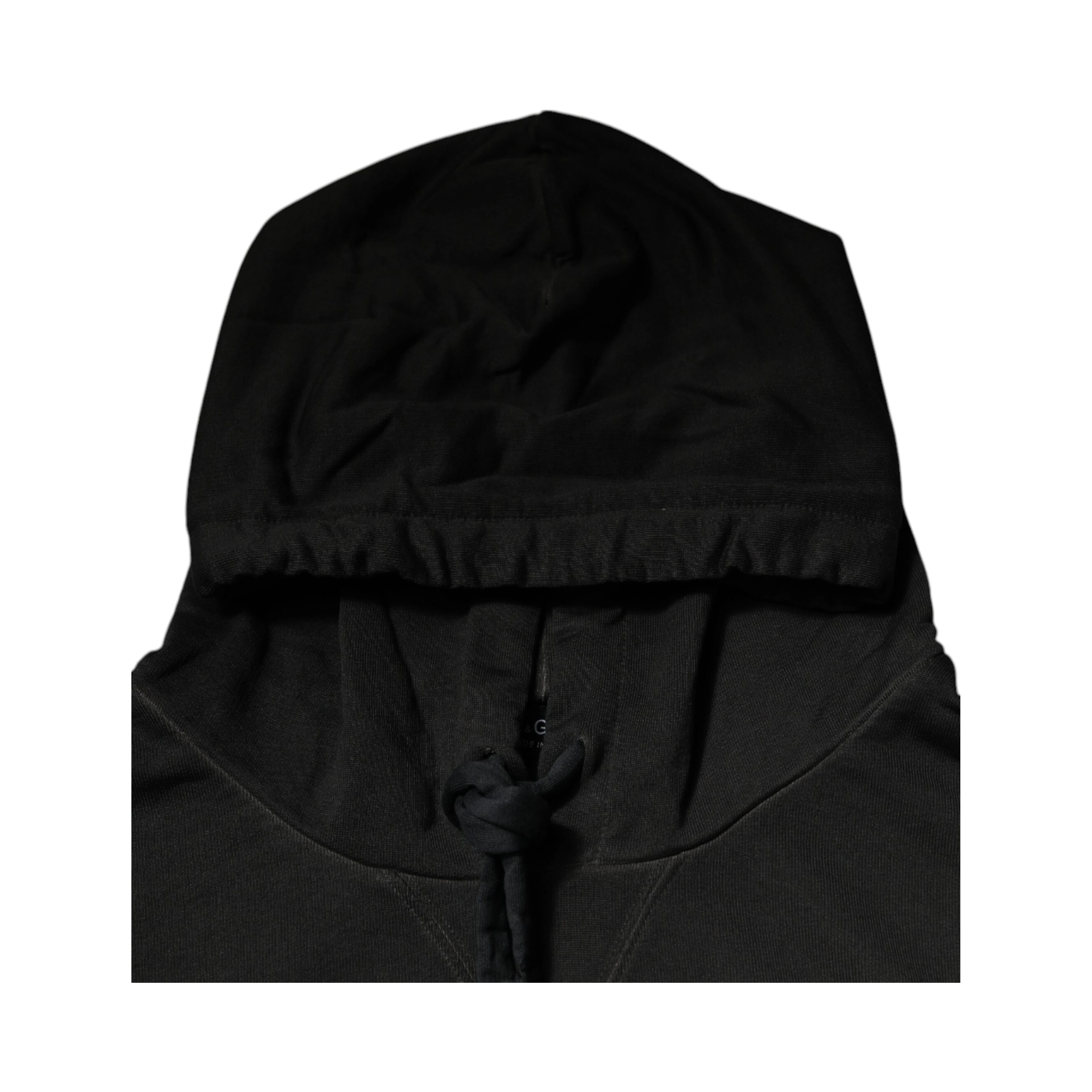 Black Cotton Hooded DG Shield Pullover Sweater