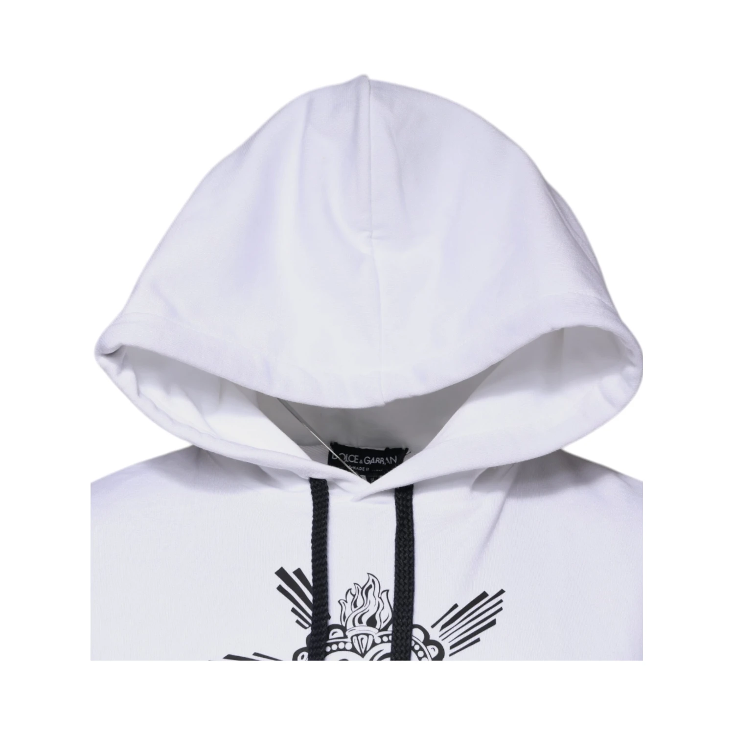 White Sacred Heart Hooded Sweatshirt Sweater