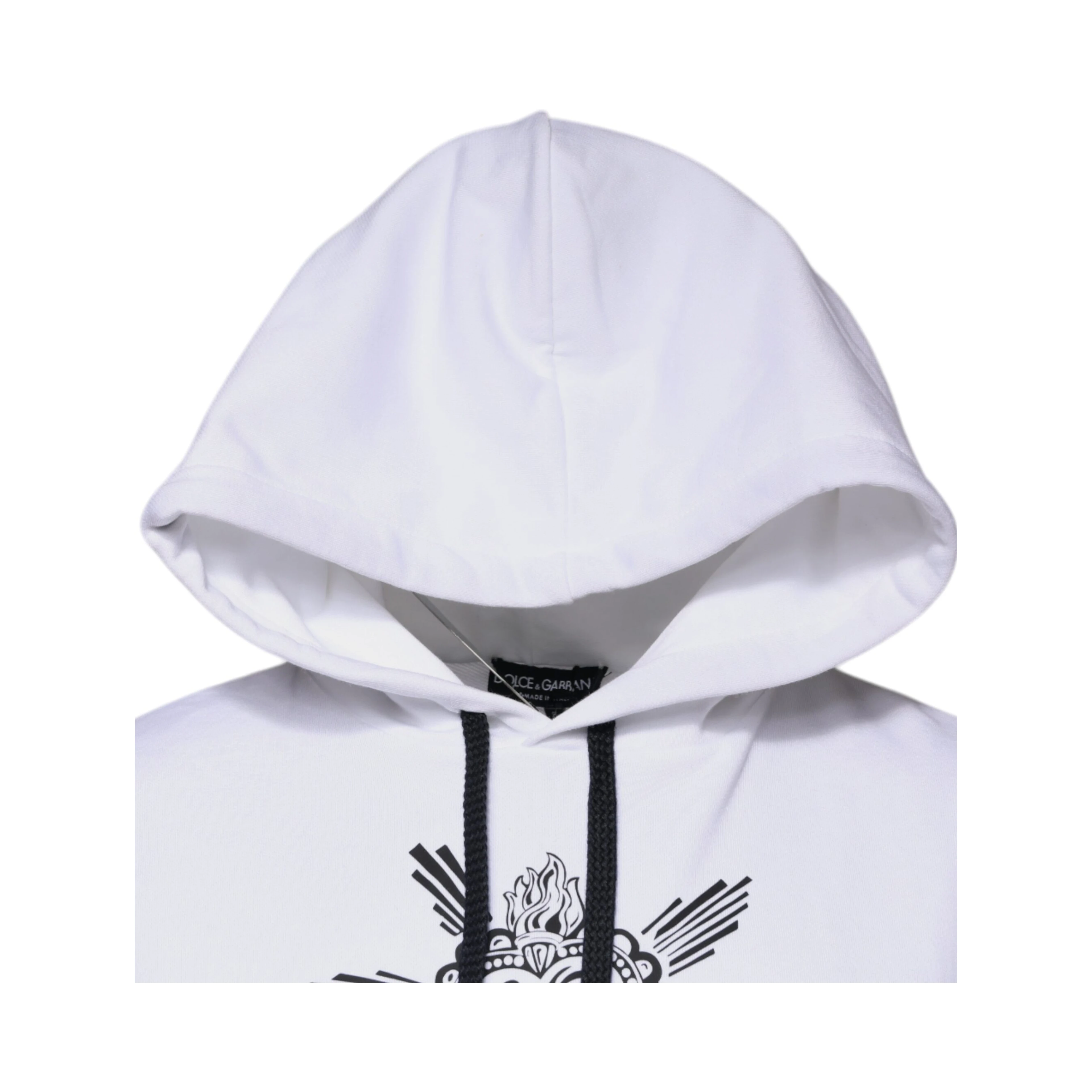 White Sacred Heart Hooded Sweatshirt Sweater